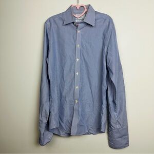 Charles Tyrwhitt Light Blue Pinstripe Long sleeve button down Dress Shirt